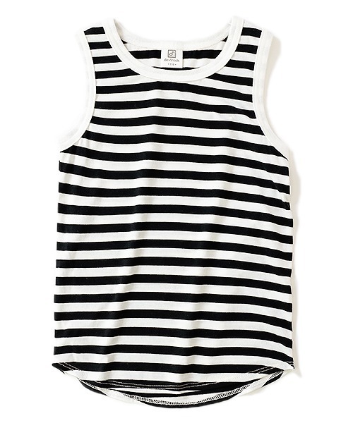 devirock（デビロック）の「ロング丈タンクトップ（タンクトップ・キッズ・ホワイト/ブラック×ホワイト・110cm/100cm/120cm/130cm/140cm/150cm/160cm）」の8枚目の写真