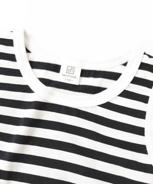 devirock（デビロック）の「ロング丈タンクトップ（タンクトップ・キッズ・ホワイト/ブラック×ホワイト・110cm/100cm/120cm/130cm/140cm/150cm/160cm）」の18枚目の写真