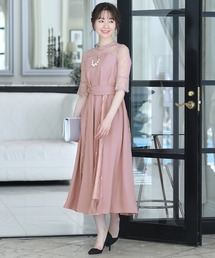 結婚式 パーティー ドレス ビスチェ切り替え ロング&袖あり お呼ばれ フォーマル オケージョンドレス 二次会 成人式 同窓会 謝恩会 20代 30代