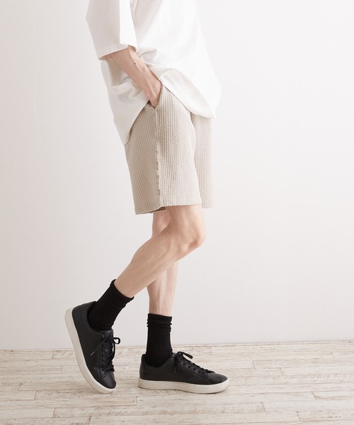 VIBGYOR(ヴィブジョー)の「【VIBGYOR BY AS】カットサッカーショーツ(BI)(チノパンツ・メンズ・グレー系その他/ネイビー/ブラック/ブルー系その他/ベージュ系その他・MEDIUM/LARGE)」の3枚目の写真
