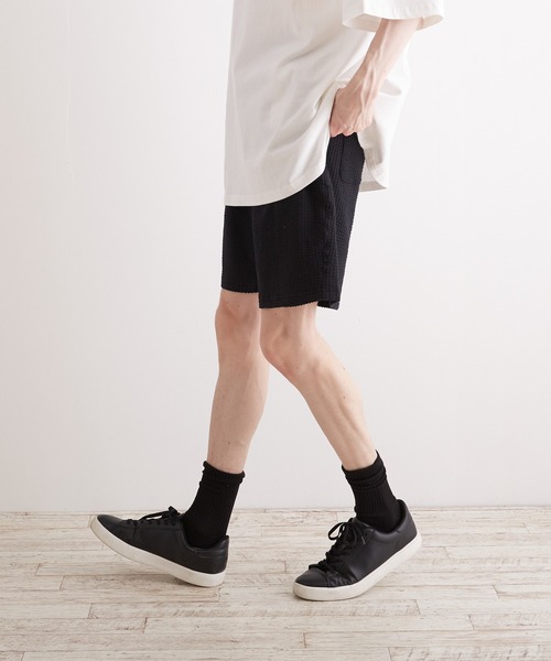 VIBGYOR(ヴィブジョー)の「【VIBGYOR BY AS】カットサッカーショーツ(BI)(チノパンツ・メンズ・グレー系その他/ネイビー/ブラック/ブルー系その他/ベージュ系その他・MEDIUM/LARGE)」の1枚目の写真