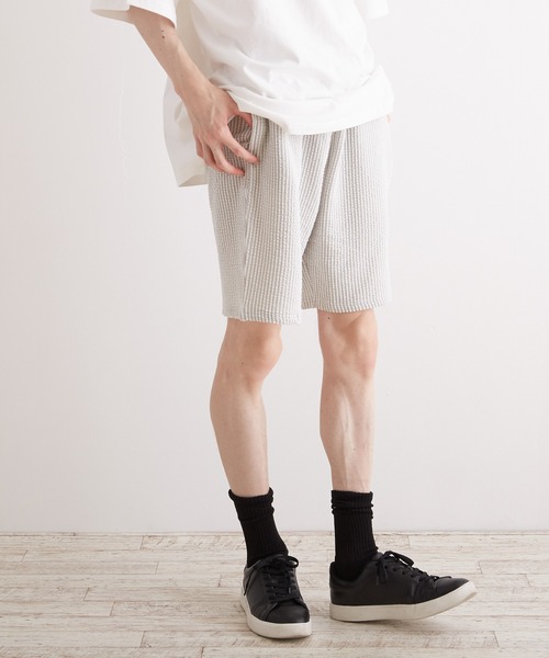 VIBGYOR(ヴィブジョー)の「【VIBGYOR BY AS】カットサッカーショーツ(BI)(チノパンツ・メンズ・グレー系その他/ネイビー/ブラック/ブルー系その他/ベージュ系その他・MEDIUM/LARGE)」の13枚目の写真