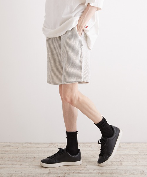 VIBGYOR(ヴィブジョー)の「【VIBGYOR BY AS】カットサッカーショーツ(BI)(チノパンツ・メンズ・グレー系その他/ネイビー/ブラック/ブルー系その他/ベージュ系その他・MEDIUM/LARGE)」の15枚目の写真