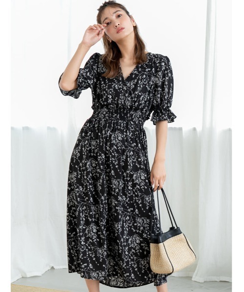 ワンピース単色花柄カシュクールワンピース ワンピース Fifth フィフス のファッション