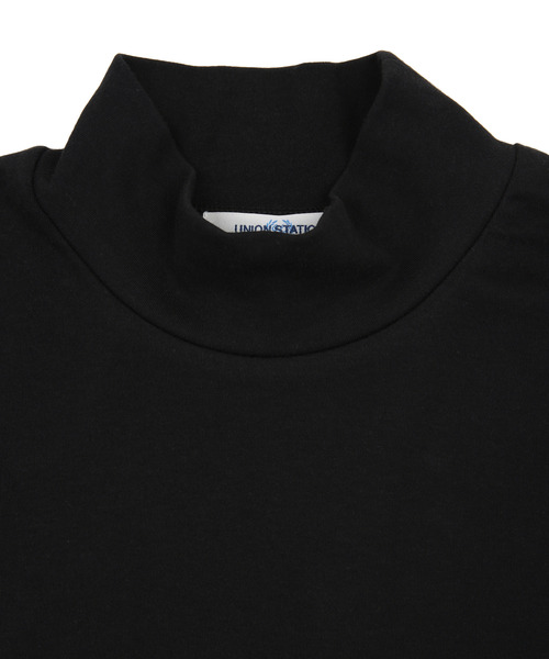 UNION STATION（ユニオンステーション）の「【ストレッチスムース】モックネックロンT（Tシャツ/カットソー・メンズ・オフホワイト/ブラック・LL/M/L）」の8枚目の写真