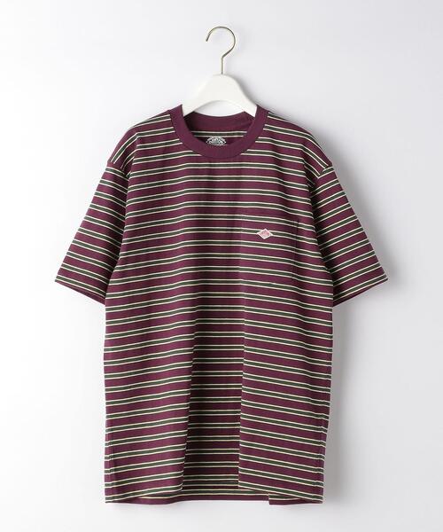 DANTON（ダントン）の「＜DANTON（ダントン）＞ロゴ ボーダー ポケット Tシャツ（Tシャツ/カットソー・メンズ・パープル・42/38/40）」の3枚目の写真