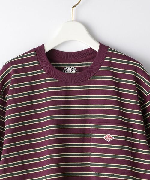 DANTON（ダントン）の「＜DANTON（ダントン）＞ロゴ ボーダー ポケット Tシャツ（Tシャツ/カットソー・メンズ・パープル・42/38/40）」の5枚目の写真