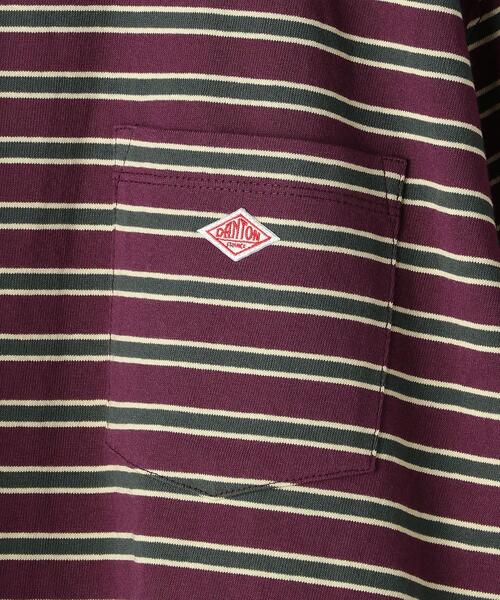 DANTON（ダントン）の「＜DANTON（ダントン）＞ロゴ ボーダー ポケット Tシャツ（Tシャツ/カットソー・メンズ・パープル・42/38/40）」の11枚目の写真