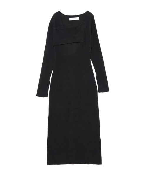 LAGUNAMOON（ラグナムーン）の「アシンメトリーネックリブニットワンピース（ワンピース・レディース・ブラック/ボルドー/モカ・SMALL/MEDIUM）」の19枚目の写真