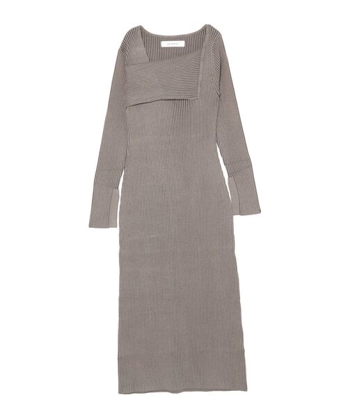 LAGUNAMOON（ラグナムーン）の「アシンメトリーネックリブニットワンピース（ワンピース・レディース・ブラック/ボルドー/モカ・SMALL/MEDIUM）」の12枚目の写真