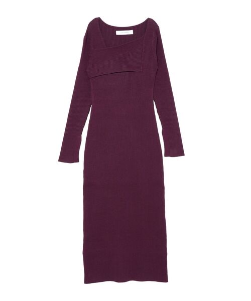 LAGUNAMOON（ラグナムーン）の「アシンメトリーネックリブニットワンピース（ワンピース・レディース・ブラック/ボルドー/モカ・SMALL/MEDIUM）」の22枚目の写真