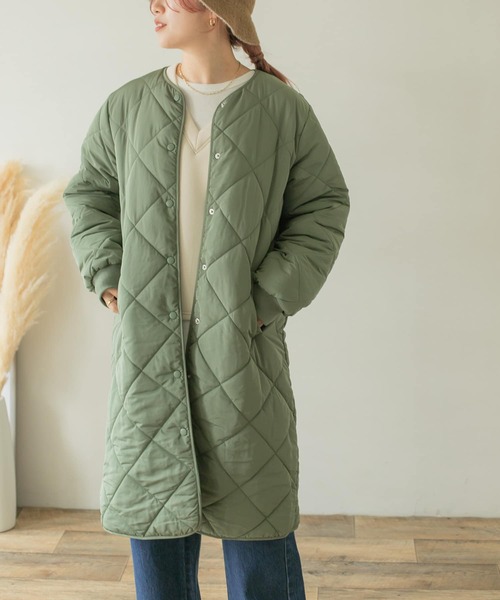 ITEMS URBANRESEARCH(アイテムズ アーバンリサーチ)の「中綿キルティングコート(ダウンジャケット/コート・レディース・チャコールグレー/ライトベージュ/ライトカーキ・X-SMALL/MEDIUM/SMALL)」の18枚目の写真