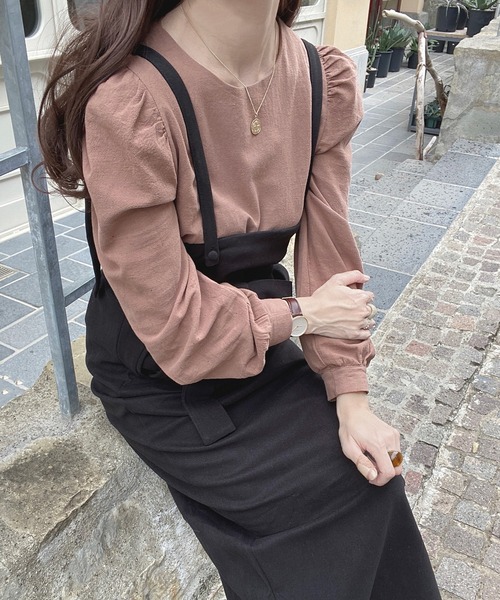 JUNOAH（ジュノア）の「バルーンスリーブブラウス（シャツ/ブラウス・レディース・アイボリー/モカ/グレイッシュベージュ/ブラック・LARGE/X-LARGE/MEDIUM）」の8枚目の写真