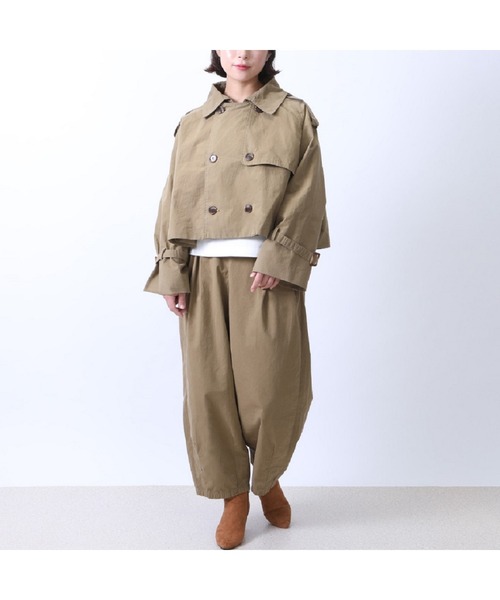 PREFERIR（プレフェリール）の「【ZOZOTOWN限定】ショート丈 トレンチ ジャケット（ワッシャー加工生地）（トレンチコート・レディース・ブラック/グリーン/モカ/ベージュ・MEDIUM/LARGE）」の8枚目の写真