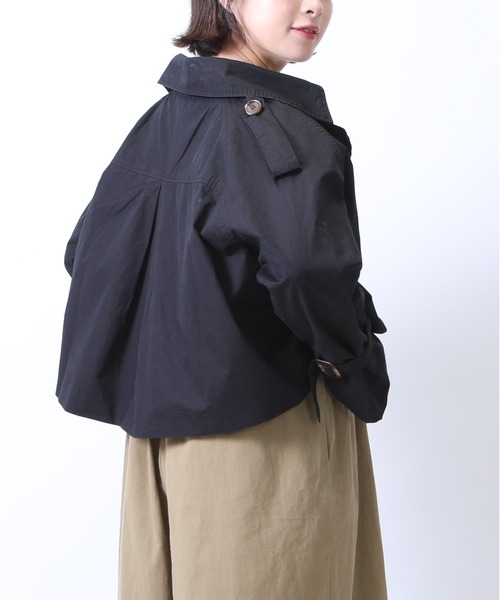 PREFERIR（プレフェリール）の「【ZOZOTOWN限定】ショート丈 トレンチ ジャケット（ワッシャー加工生地）（トレンチコート・レディース・ブラック/グリーン/モカ/ベージュ・MEDIUM/LARGE）」の6枚目の写真