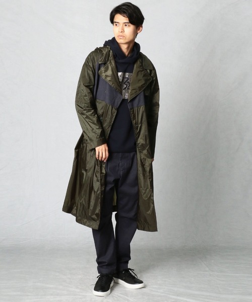 COMME CA MEN(コムサメン)の「デニム×リップストップナイロン トレンチコート(トレンチコート・メンズ・カーキ/ブラック・LARGE/MEDIUM)」の2枚目の写真