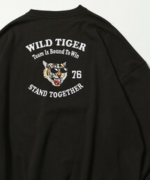 WEB限定 ビッグシルエット TIGER バック刺繍 クルーネックスウェット/タイガー刺繍/ワンポイント