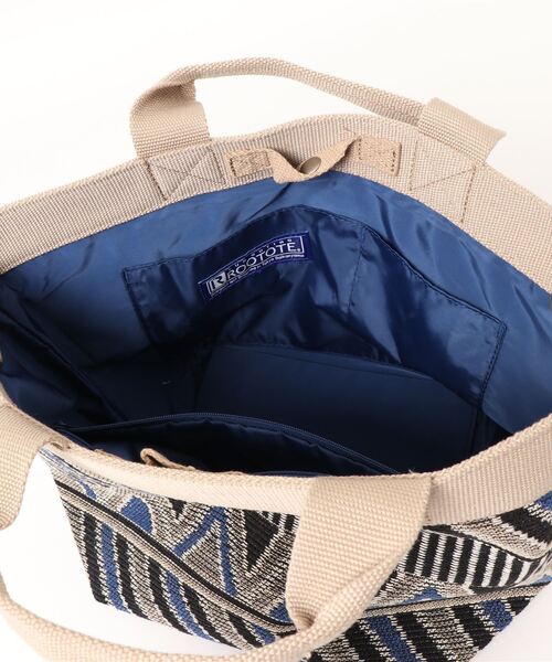 ROOTOTE（ルートート）の「ルートート/幾何学柄 トートバッグ LT.デリ.パターンファブリック-E（トートバッグ・レディース・ベージュ/ピンク/ブラック・FREE）」の8枚目の写真