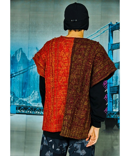 AlexanderLeeChang（アレキサンダーリーチャン）の「BIG KNIT VEST（ニット/セーター・メンズ・ブラック/グレー/バーガンディー・2/3）」の17枚目の写真