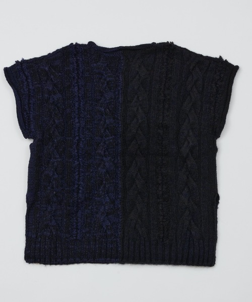 AlexanderLeeChang（アレキサンダーリーチャン）の「BIG KNIT VEST（ニット/セーター・メンズ・ブラック/グレー/バーガンディー・2/3）」の16枚目の写真