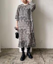 CAPRICIEUX LE'MAGE | レトロフラワーヨークギャザーワンピース(ワンピース)