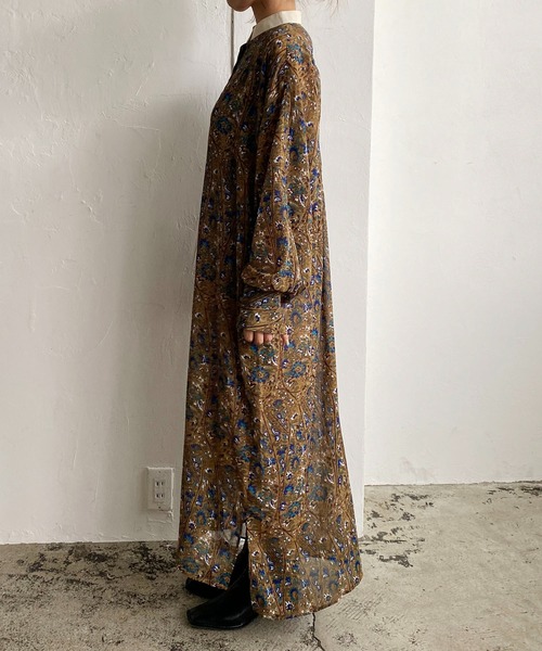 CAPRICIEUX LE'MAGE（カプリシューレマージュ）の「レトロフラワーヨークギャザーワンピース（ワンピース・レディース・ブラック/ベージュ・FREE）」の16枚目の写真