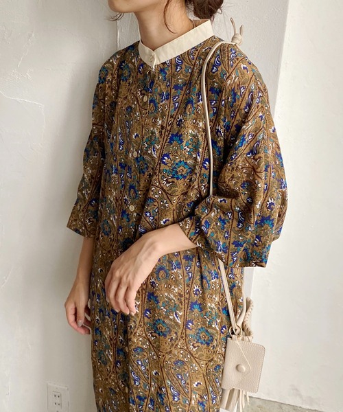 CAPRICIEUX LE'MAGE（カプリシューレマージュ）の「レトロフラワーヨークギャザーワンピース（ワンピース・レディース・ブラック/ベージュ・FREE）」の21枚目の写真