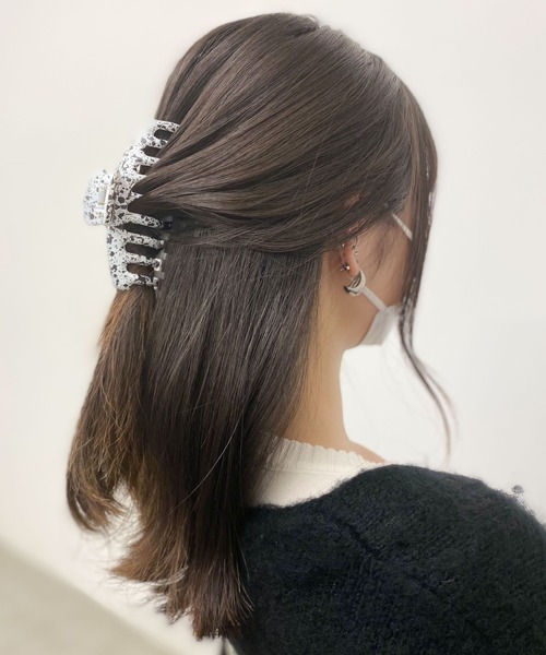 WEGO(ウィゴー)の「WEGO/マーブルバンスクリップ(バレッタ/ヘアクリップ・レディース・ホワイト系その他/ブラック系その他・FREE)」の4枚目の写真