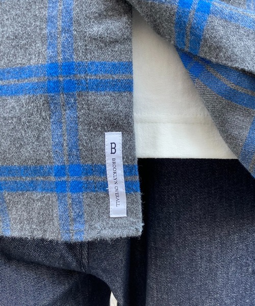 BROOKLYN OVERALL（ブルックリンオーバーオール）の「起毛チェックスタンドカラーシャツ（シャツ/ブラウス・メンズ・ブルー/イエロー・MEDIUM/LARGE）」の9枚目の写真