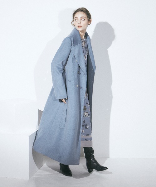 DRWCYS(ドロシーズ)の「ビッグカラーロングコート(チェスターコート・レディース・ネイビー/サックスブルー/キャメル・FREE)」の21枚目の写真