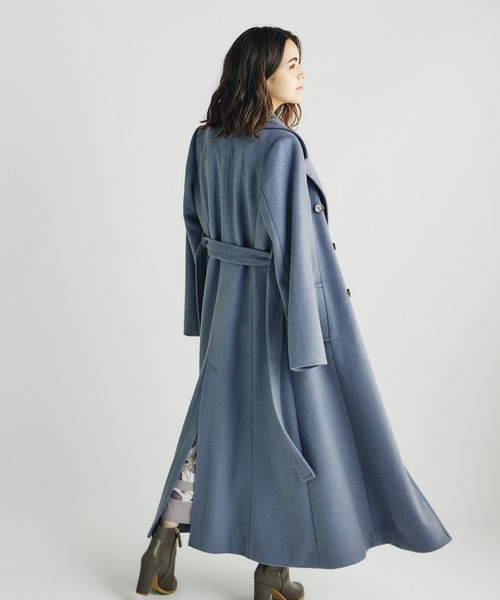 DRWCYS(ドロシーズ)の「ビッグカラーロングコート(チェスターコート・レディース・ネイビー/サックスブルー/キャメル・FREE)」の15枚目の写真