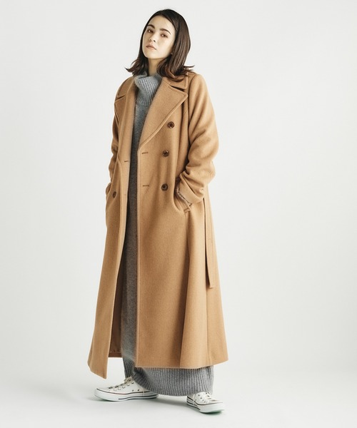 DRWCYS(ドロシーズ)の「ビッグカラーロングコート(チェスターコート・レディース・ネイビー/サックスブルー/キャメル・FREE)」の9枚目の写真