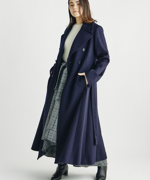 DRWCYS(ドロシーズ)の「ビッグカラーロングコート(チェスターコート・レディース・ネイビー/サックスブルー/キャメル・FREE)」の16枚目の写真
