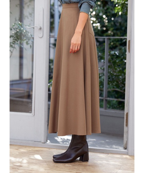STYLE DELI(スタイルデリ)の「93cm丈ウールライクロングフレアスカート(スカート・レディース・チャコールグレー/キャメル・SMALL/MEDIUM/X-SMALL)」の6枚目の写真