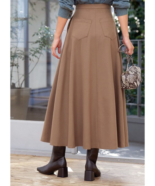 STYLE DELI(スタイルデリ)の「93cm丈ウールライクロングフレアスカート(スカート・レディース・チャコールグレー/キャメル・SMALL/MEDIUM/X-SMALL)」の13枚目の写真