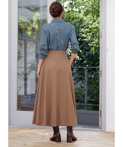 STYLE DELI(スタイルデリ)の「93cm丈ウールライクロングフレアスカート(スカート・レディース・チャコールグレー/キャメル・SMALL/MEDIUM/X-SMALL)」の14枚目の写真