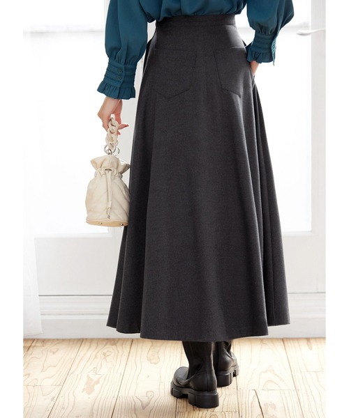 STYLE DELI(スタイルデリ)の「93cm丈ウールライクロングフレアスカート(スカート・レディース・チャコールグレー/キャメル・SMALL/MEDIUM/X-SMALL)」の21枚目の写真