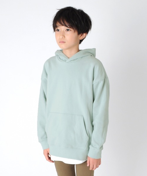 GLAZOS(グラソス)の「裏起毛・ドロップショルダーサイドスリットバックプリントパーカー(パーカー・キッズ・ブラック/グレー/ライトグリーン/ライトベージュ・130cm/140cm/150cm/160cm/170cm)」の15枚目の写真