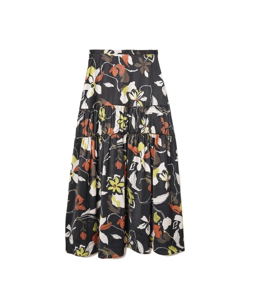 AMERICAN RAG CIE（アメリカンラグシー）の「drawingflowerプリントスカート（スカート・レディース・ブラック/ベージュ・FREE）」の2枚目の写真