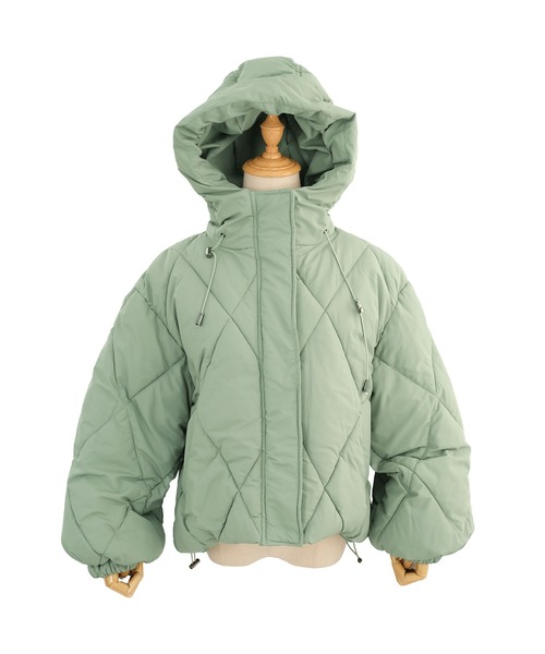 ＡＮＤＪ（アンドジェイ）の「ダイヤ柄中綿ショートダウンジャケット（ダウンジャケット/コート・レディース・ミント/アイボリー/グレイッシュベージュ/ブラック・M）」の20枚目の写真