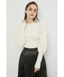 rienda | ギャザーミックスニットトップス(ニット/セーター)