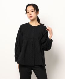 Samansa Mos2 | ジャカード織ピンタックブラウス(シャツ/ブラウス)
