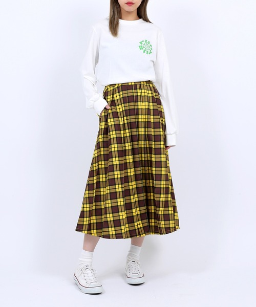 PUNYUS（プニュズ）の「チェック柄プリーツスカート（スカート・レディース・グリーン/イエロー/レッド/パープル・2/1/4/3）」の15枚目の写真