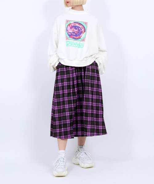 PUNYUS（プニュズ）の「チェック柄プリーツスカート（スカート・レディース・グリーン/イエロー/レッド/パープル・2/1/4/3）」の11枚目の写真