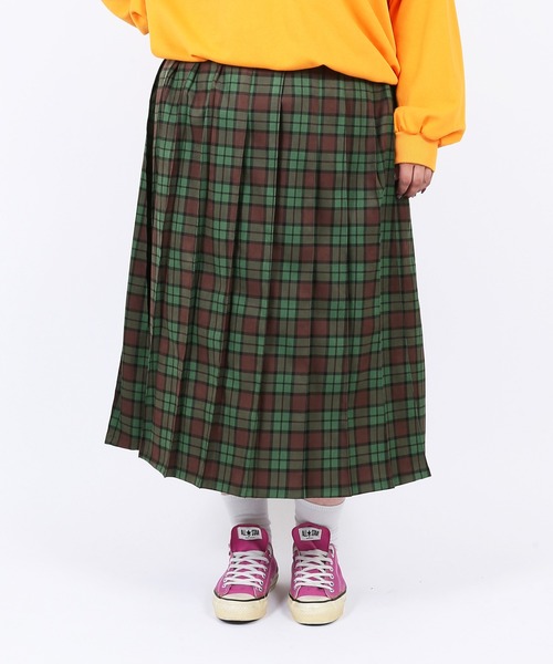 PUNYUS（プニュズ）の「チェック柄プリーツスカート（スカート・レディース・グリーン/イエロー/レッド/パープル・2/1/4/3）」の9枚目の写真