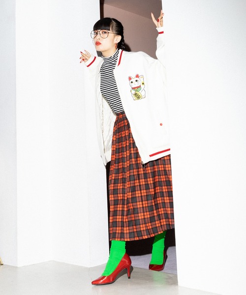 PUNYUS（プニュズ）の「チェック柄プリーツスカート（スカート・レディース・グリーン/イエロー/レッド/パープル・2/1/4/3）」の22枚目の写真