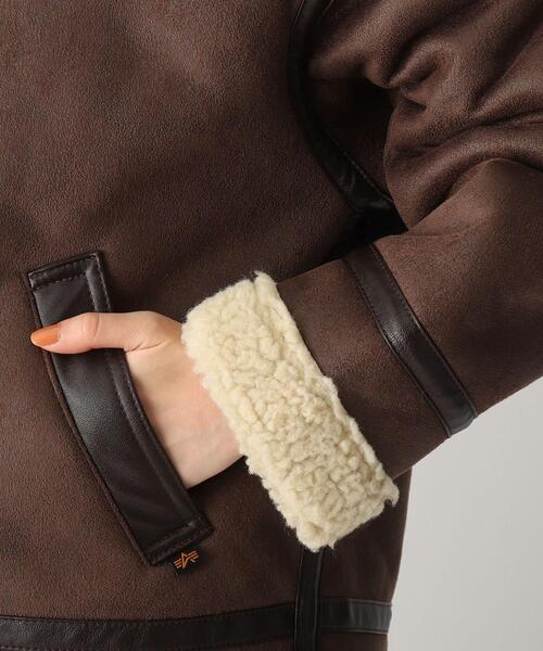 AG by aquagirl（エージーバイアクアガール）の「◆ALPHA フェイクムートンライダースジャケット（ライダースジャケット・レディース・オフホワイト/ブラウン系・38）」の11枚目の写真