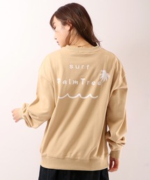 パームツリーデザインプリントトレーナー