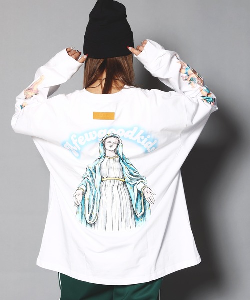 A FEW GOOD KIDS（ア フュー グッド キッズ）の「A FEW GOOD KIDS-マリア＆エンジェル・LSTEE（Tシャツ/カットソー・メンズ・ホワイト/ブラック・L/XL）」の19枚目の写真