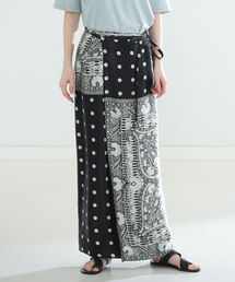 6260【極美品】アンスクリア　ラップスカート　バンダナ柄　ペイズリー　ドット 6260【極美品】アンスクリア ラップスカート バンダナ柄